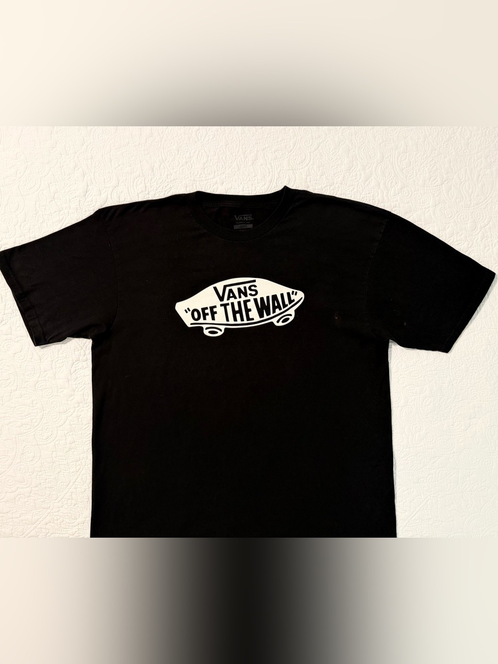 Vans | Off The Wall | Classic Logo T-Shirt | Black & White | Size Large